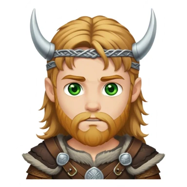 Green and gold dark hair Viking boy sticker