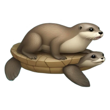 loutre sur tortue sticker