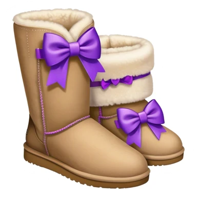 Uggs with purple bows  sticker