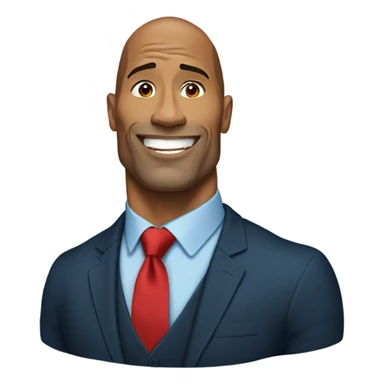 Dwayne Johnson wearing a red dress and a blue tie sticker
