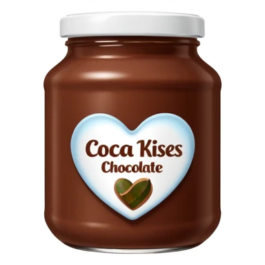 Jar of hazelnut chocolate spread and make the label say cocoa kisses with a white lid sticker