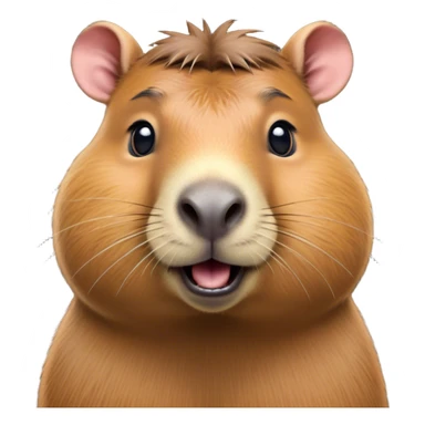 Cinematic Comical Capybara Portrait Emoji, Head tilted dramatically with an exaggeratedly amused expression, featuring a robust, rounded build and a distinct capybara face with a broad snout and quirky, small ears, rendered with lifelike soft fur and wide, comically expressive eyes brimming with playful disbelief; high shine, dramatic yet playful, styled with an air of cheeky mischief, soft glowing outline, capturing the essence of a spirited and over‐the‐top capybara that looks ready to side‐eye its way into viral fame! sticker