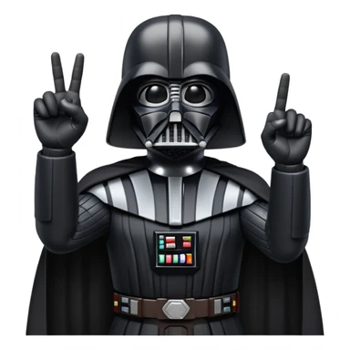 Darth vader holding 2 fingers up sticker
