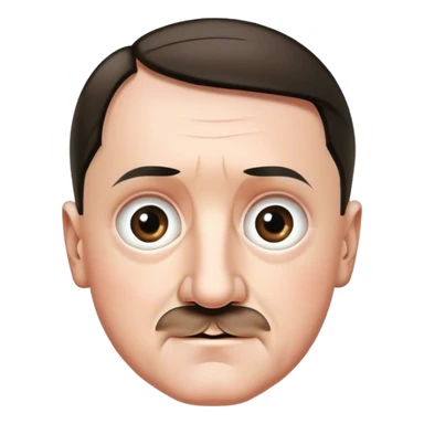 Adolf Hitler, big eyes, cute, light smile sticker