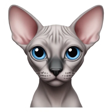 Pink grey canadian sphynx cat with blue eyes and black nose sticker