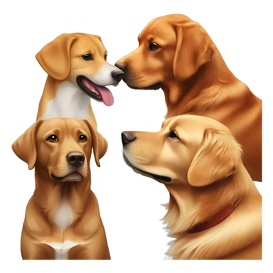 Couple and fox red Labrador and golden retriever  sticker