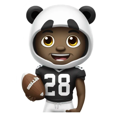 Football player wearing a panda suit  sticker