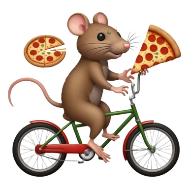 rat stealing pizza on a bike, 4 legs sticker