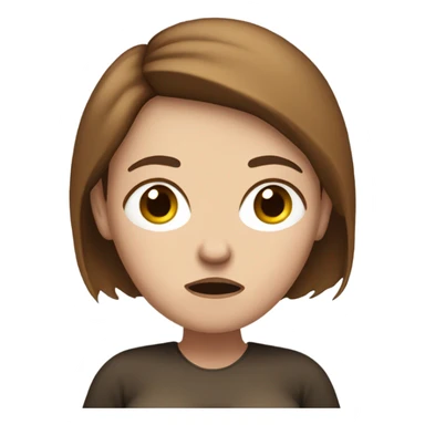 Uncomfortable and angry white pregnant woman with brown hair sticker