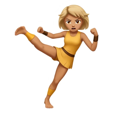 Woman angry kicking sticker