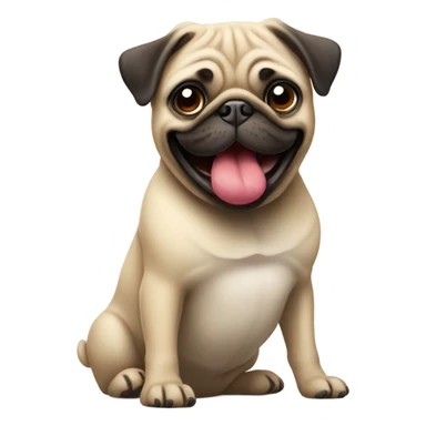Pug with tongue out sticker