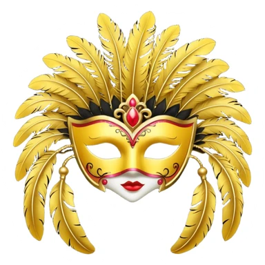 carnival mask in yellow sticker