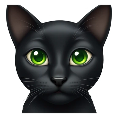 Black cat with green eyes. With a a white diamond shape on his chest  sticker