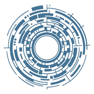 abstract futuristic circle, digital interface style, geometric patterns, no background sticker