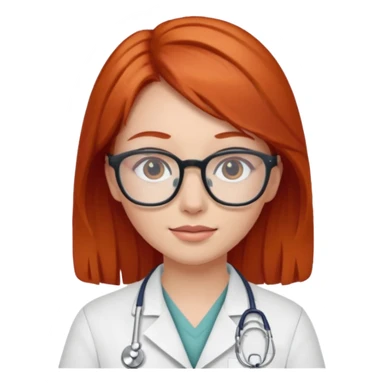 Рыжеволосая девочка в очках ветеринар  sticker