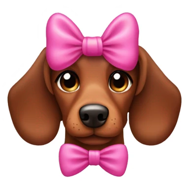 Brown sausage dog with a pink bow sticker
