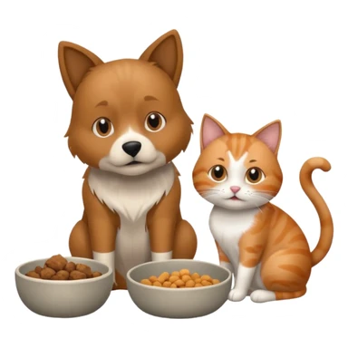 The dog is itching because of fleasThe dog is itching because of fleas, the cat is eating a lot of food from the bowl sticker