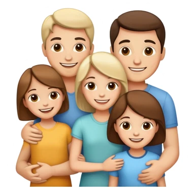 happy family with parents and children together sticker