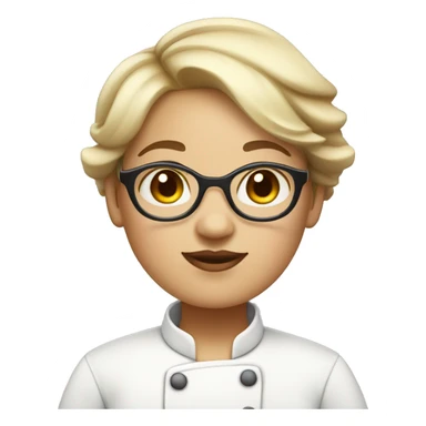 chubby chef girl with glasses and short hair light skin color sticker
