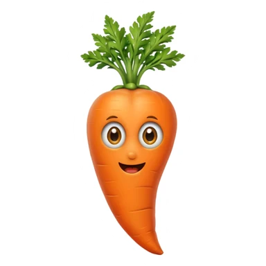 Create a curved carrot with eyes sticker