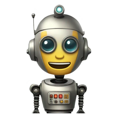 retro robot smiling retro sticker