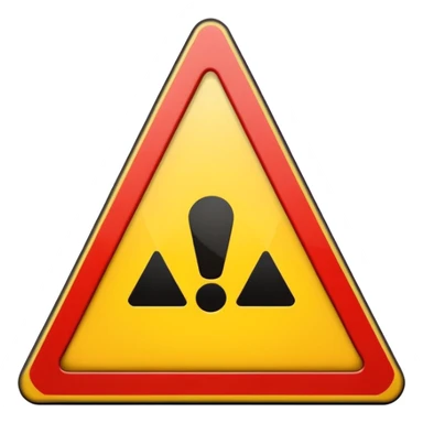 warning sign yellow triangle exclamation mark centered sticker