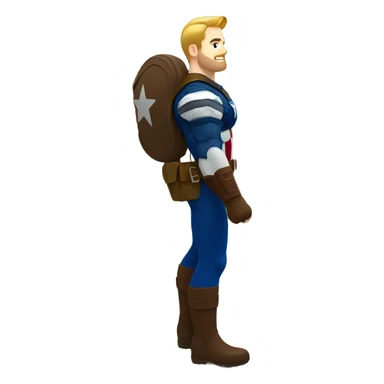 Captain America hiking in a scenic mountain landscape. sticker