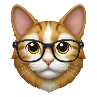 cat with nerd glasess sticker