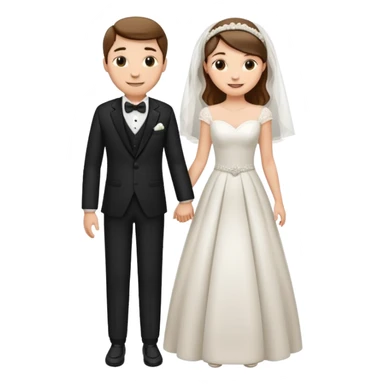 Wedding Modern Classic 2 people sticker