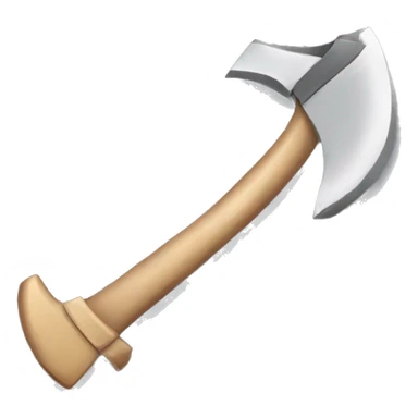 axe with a beige bow tied on the handle sticker