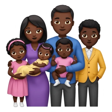 A fam of 7 mom dad big bro big sis middle sis and 2 baby we r black skin coulor and we r fine and baddies sticker
