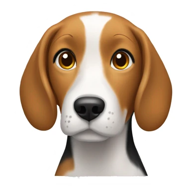 Beagle heureux avec une femme qui a les cheveux courts blancs  sticker