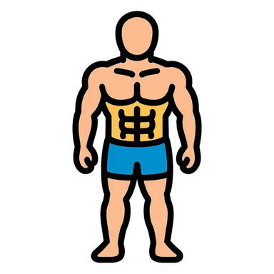 athletic muscular male body type, standing sticker