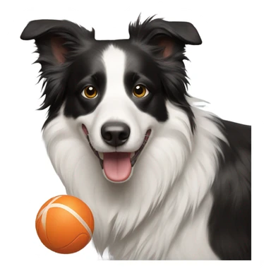 Border collie with ball in mouth sticker