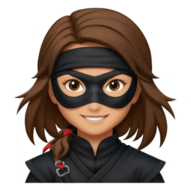 i need girl ninja smile with long brown hair sticker