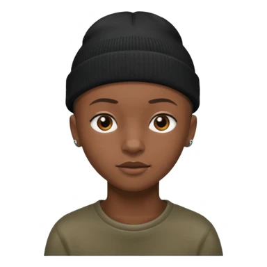 an african teen with buzzcut and wears a beanie sticker