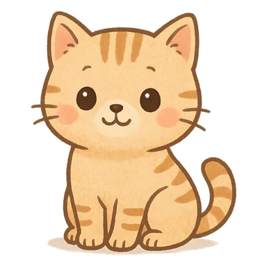 cute cat sitting, general style, adorable and charming sticker