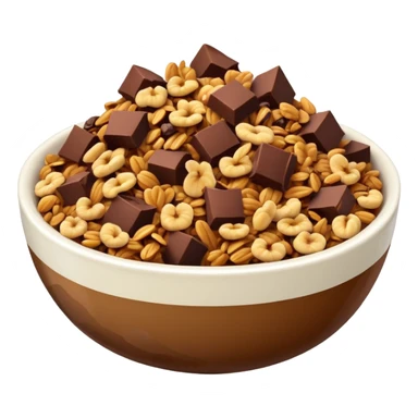 granola bowl with chocolate sticker