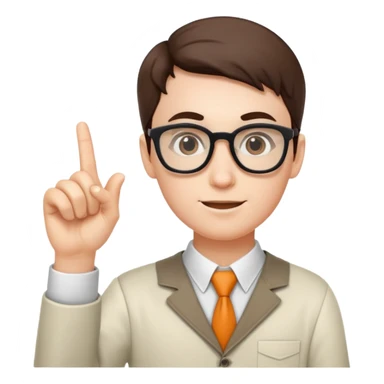 Nerd with pointer finger up sticker