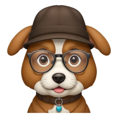 Dog with glasses and hat  sticker