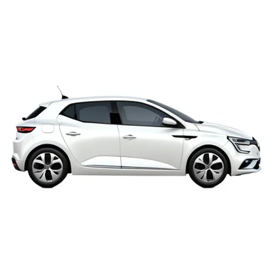 Renault Megane E-Tech electric car, side view, sleek design, white color sticker