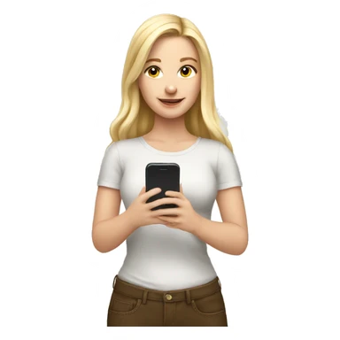 beautiful white girl scrolling phone sticker