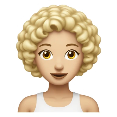 Grosse femme avec cheveux bouclés Blond, ￼￼ sticker