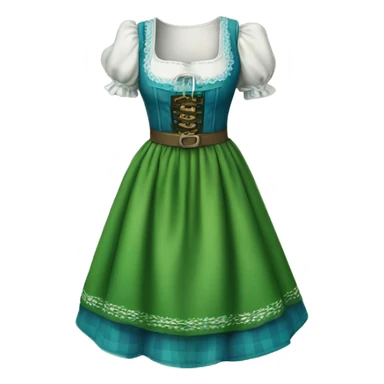 Blue green traditional oktoberfest drindl dress only. sticker