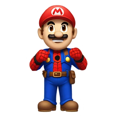 Mario with spider-man sticker