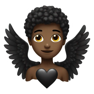 Black heart with wings sticker