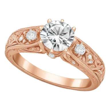 Rose gold wedding diamonds ring with g+c imprinted on it  sticker