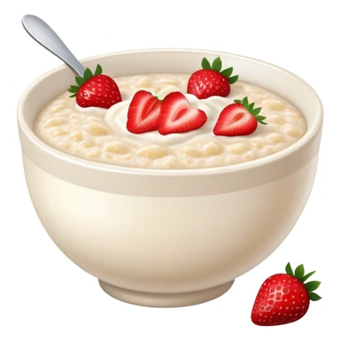 bowl of porridge with fresh strawberries sticker