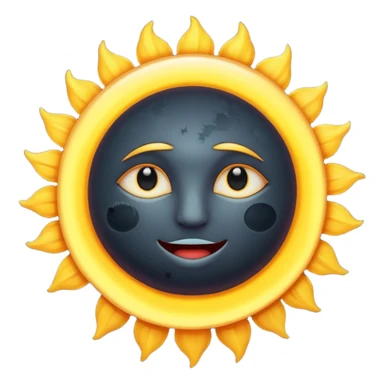 Eclipse – Dark moon covering sun, glowing corona sticker