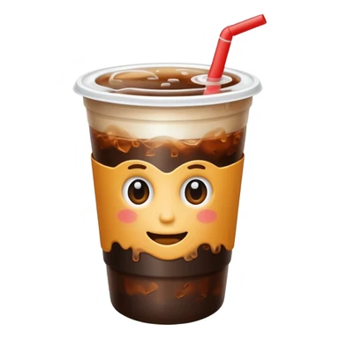 iced americano / with takeout cup / without face sticker